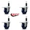 Service Caster 3.5'' Solid Poly Swivel 1-1/8'' Expanding Stem Caster Set Total Lock Brake, 4PK SCC-EXTTL20S3514-SPUS-118-4 - alternate 3